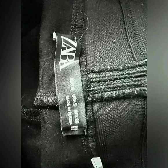 Zara Womens Black High-Waisted Stretchy Office Work  Casual Leggings 26 - Picture 7 of 8